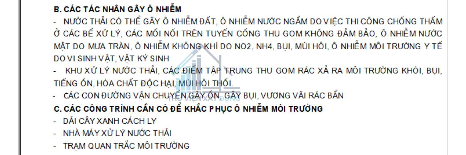 Các tác nhân gây ô nhiễm và công trình cần có