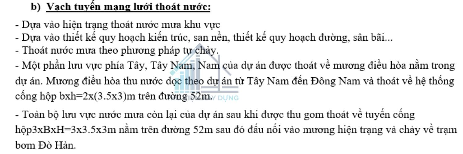 Vạch tuyến mạng lưới thoát nước