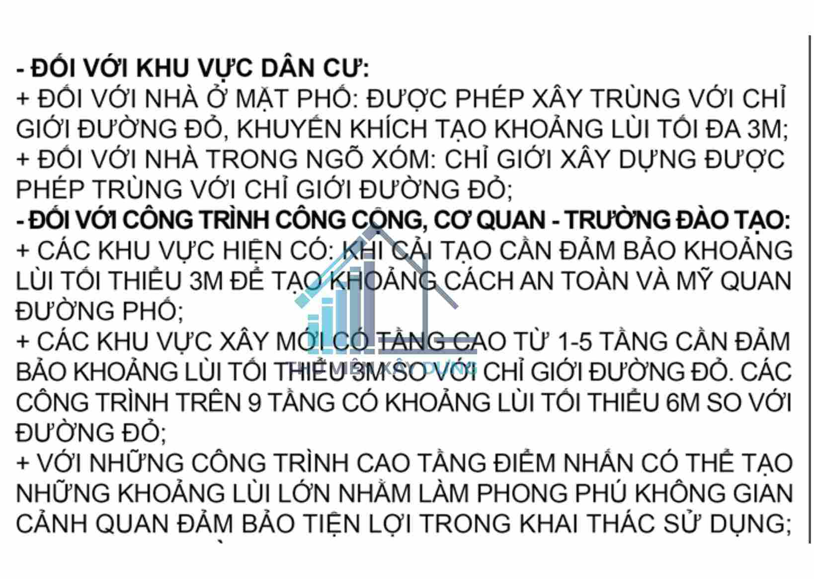 Xác định khoảng lùi công trình