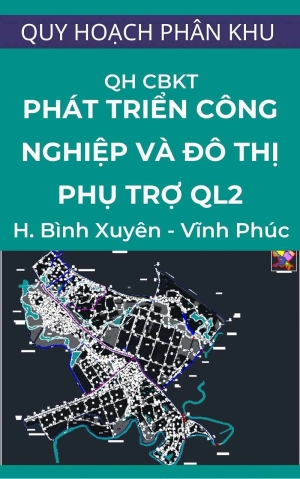 Bản đồ quy hoạch chuẩn bị kỹ thuật phát triển công nghiệp và đô thị phụ trợ khu vực hai bên QL2 huyện Bình Xuyên