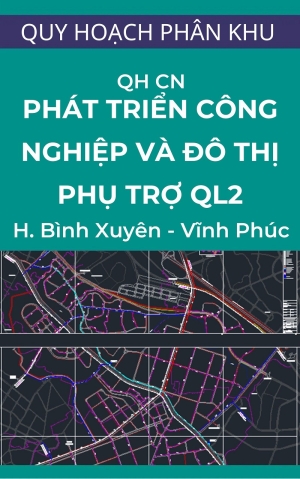 Bản đồ quy hoạch hệ thống cấp nước phát triển công nghiệp và đô thị phụ trợ khu vực hai bên QL2 huyện Bình Xuyên