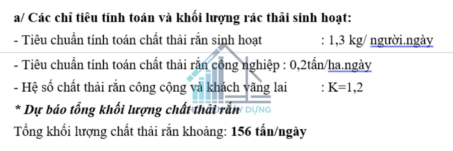 Các chỉ tiêu tính toán