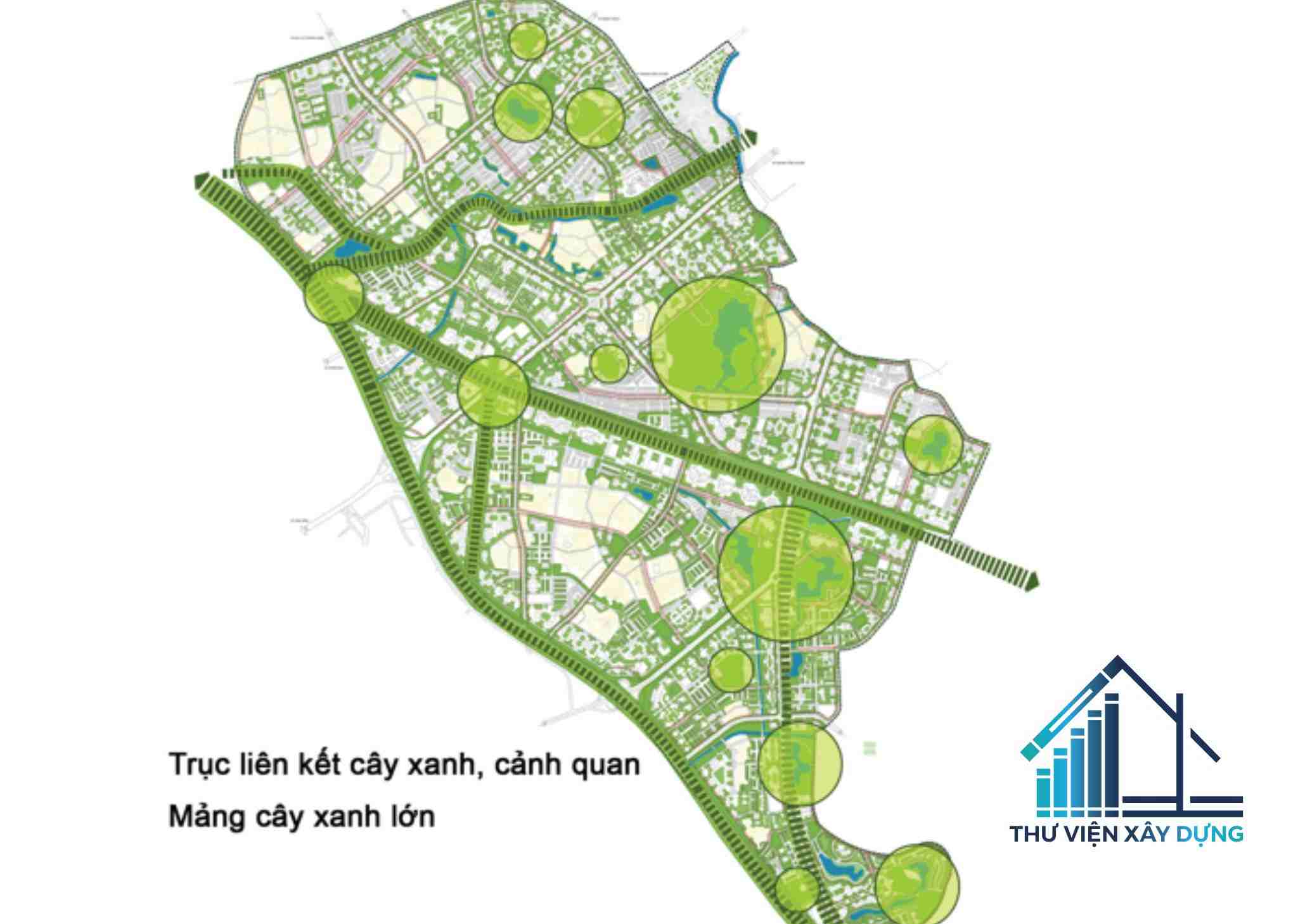 Hệ thống cây xanh thuộc Bản vẽ thiết kế đô thị (2) khu đô thị S4