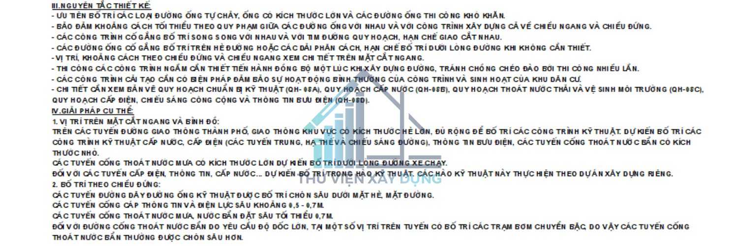 Nguyên tắc thiết kế và giải pháp cụ thể thuộc Bản đồ tổng hợp đường dây đường ống khu đô thị S4