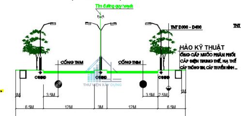 mặt cắt đường dây đường ống kỹ thuật đô thị S2