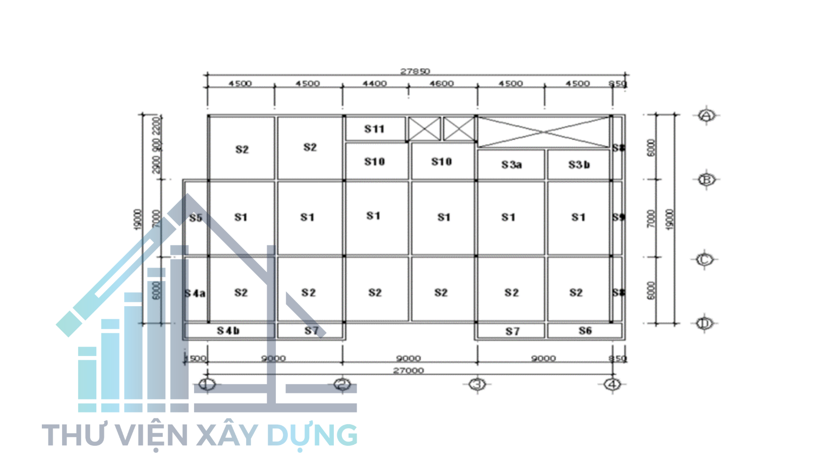 Mặt bằng bố trí dàn sàn tầng điển hình