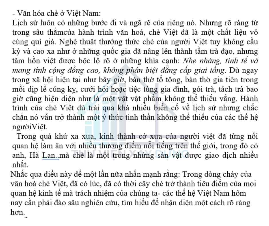 Một phần trong bản thuyết minh thuộc Sơ đồ nghiên cứu lý thuyết