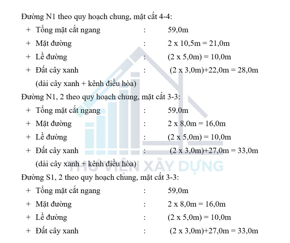 Một phần trong bản thuyết minh thuộc Bản đồ tổ chức không gian kiến trúc và cảnh quan 