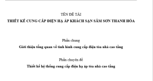 THIẾT KẾ CUNG CẤP ĐIỆN HẠ ÁP KHÁCH SẠN SẦM SƠN THANH HÓA